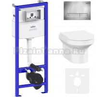 Комплект Lavinia Boho Унитаз подвесной Grance Hill Rimless 3307101R + Крышка-сиденье Grance Hill 33290700 с микролифтом + Инсталляция RelFix 38010010 + Кнопка RelFix 3805001C хром