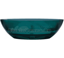 Акриловая ванна Abber Kristall AT9702 Aquamarin 180x85 см, отдельностоящая, бирюзовая, овальная, с донным клапаном