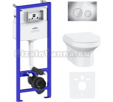 Комплект Lavinia Boho Унитаз подвесной Grance Hill Rimless 3307101R + Крышка-сиденье Grance Hill 33290700 с микролифтом + Инсталляция RelFix 38010010 + Кнопка RelFix 3805002C хром