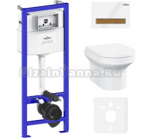 Комплект Lavinia Boho Унитаз подвесной Grance Hill Rimless 3307101R + Крышка-сиденье Grance Hill 33290700 с микролифтом + Инсталляция RelFix 38010010 + Кнопка RelFix 38050603 белая, светлое дерево