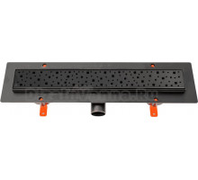 Душевой трап (лоток) Creto Quadro CRE-550 QB 55 см, решетка черная, с сифоном