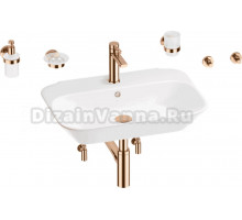 Комплект 9 в 1 Wellsee Eclatant 201007489 глянцевый белый, розовое золото