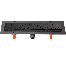 Душевой трап (лоток) Creto Quadro CRE-450 QB 45 см, решетка черная, с сифоном