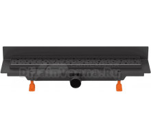 Душевой трап (лоток) Creto Quadro CRE-450 QB-P 45 см, решетка черная, с сифоном