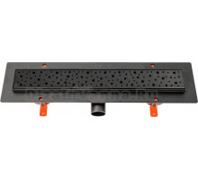 Душевой трап (лоток) Creto Quadro CRE-350 QB 35 см, решетка черная, с сифоном