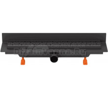 Душевой трап (лоток) Creto Quadro CRE-350 QB-P 45 см, решетка черная, с сифоном