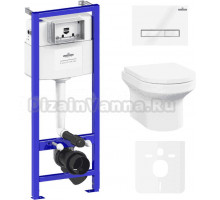 Комплект Lavinia Boho Унитаз подвесной Grance Hill Rimless 3307101R + Крышка-сиденье Grance Hill 33290700 с микролифтом + Инсталляция RelFix 38010010 + Кнопка RelFix 3805003W белая, хром