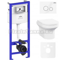 Комплект Lavinia Boho Унитаз подвесной Grance Hill Rimless 3307101R + Крышка-сиденье Grance Hill 33290700 с микролифтом + Инсталляция RelFix 38010010 + Кнопка RelFix 3805004W белая, хром