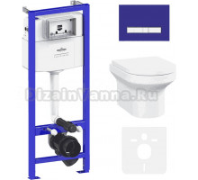 Комплект Lavinia Boho Унитаз подвесной Grance Hill Rimless 3307101R + Крышка-сиденье Grance Hill 33290700 с микролифтом + Инсталляция RelFix 38010010 + Кнопка RelFix 3805005V фиолетовая, хром