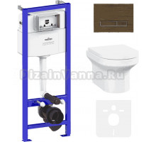 Комплект Lavinia Boho Унитаз подвесной Grance Hill Rimless 3307101R + Крышка-сиденье Grance Hill 33290700 с микролифтом + Инсталляция RelFix 38010010 + Кнопка RelFix 3805005T венге
