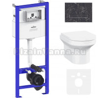 Комплект Lavinia Boho Унитаз подвесной Grance Hill Rimless 3307101R + Крышка-сиденье Grance Hill 33290700 с микролифтом + Инсталляция RelFix 38010010 + Кнопка RelFix 38050901 greek black