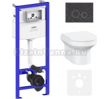 Комплект Lavinia Boho Унитаз подвесной Grance Hill Rimless 3307101R + Крышка-сиденье Grance Hill 33290700 с микролифтом + Инсталляция RelFix 38010010 + Кнопка RelFix 38050902 greek black