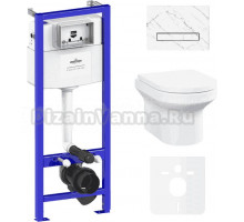 Комплект Lavinia Boho Унитаз подвесной Grance Hill Rimless 3307101R + Крышка-сиденье Grance Hill 33290700 с микролифтом + Инсталляция RelFix 38010010 + Кнопка RelFix 38050903 statuary