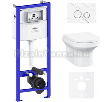 Комплект Lavinia Boho Унитаз подвесной Grance Hill Rimless 3307101R + Крышка-сиденье Grance Hill 33290700 с микролифтом + Инсталляция RelFix 38010010 + Кнопка RelFix 38050904 statuary