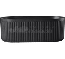 Ванна из искусственного камня Abber AM9925B 170x75 см, отдельностоящая, матовая черная, овальная