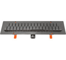 Душевой трап (лоток) Creto Snake CRE-450 SB 45 см, решетка черная, с сифоном