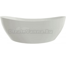Ванна из искусственного камня Abber Stein AS9615-1.8 180x85 см, отдельностоящая, матовая белая, овальная, на ножках, с донным клапаном, фурнитура белая