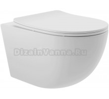 Унитаз подвесной Aqueduto Ovo OVO0120 с ершиком Ridder Gaudy 2231402 розовый