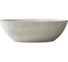 Ванна из искусственного камня Abber Stein AS9625-1.8 180x85 см, отдельностоящая, матовая белая, овальная, на ножках, с донным клапаном, фурнитура белая