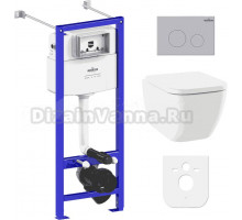 Комплект Lavinia Boho Унитаз подвесной One 33021010 + Крышка-сиденье One 33290200 с микролифтом + Инсталляция RelFix 38010020 + Кнопка RelFix 380502MC матовый хром