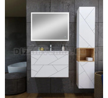Мебель для ванной комнаты Бриклаер Кристалл 80 белая матовая, зеркало DIWO Дмитров