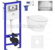 Комплект Lavinia Boho Унитаз подвесной Smart V-Clean 3359102R с микролифтом + Инсталляция RelFix 38010010 + Кнопка RelFix 3805001C + Дозатор RelFix 38040010