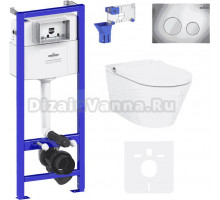 Комплект Lavinia Boho Унитаз подвесной Smart V-Clean 3359102R с микролифтом + Инсталляция RelFix 38010010 + Кнопка RelFix 3805002C + Дозатор RelFix 38040010
