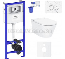 Комплект Lavinia Boho Унитаз подвесной Smart V-Clean 3359102R с микролифтом + Инсталляция RelFix 38010010 + Кнопка RelFix 38050904 + Дозатор RelFix 38040010