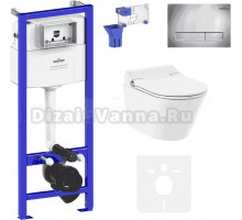 Комплект Lavinia Boho Унитаз подвесной Smart V-Clean 335901RS с микролифтом + Инсталляция RelFix 38010010 + Кнопка RelFix 3805001C + Дозатор RelFix 38040010