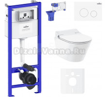 Комплект Lavinia Boho Унитаз подвесной Smart V-Clean 335901RS с микролифтом + Инсталляция RelFix 38010010 + Кнопка RelFix 3805002W + Дозатор RelFix 38040010