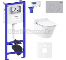 Комплект Lavinia Boho Унитаз подвесной Smart V-Clean 335901RS с микролифтом + Инсталляция RelFix 38010010 + Кнопка RelFix 380502MC + Дозатор RelFix 38040010