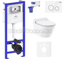 Комплект Lavinia Boho Унитаз подвесной Smart V-Clean 335901RS с микролифтом + Инсталляция RelFix 38010010 + Кнопка RelFix 38050804 + Дозатор RelFix 38040010