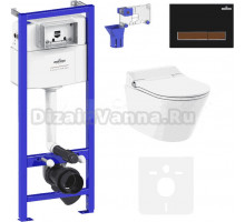Комплект Lavinia Boho Унитаз подвесной Smart V-Clean 335901RS с микролифтом + Инсталляция RelFix 38010010 + Кнопка RelFix 38050602 + Дозатор RelFix 38040010