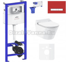 Комплект Lavinia Boho Унитаз подвесной Smart V-Clean 335901RS с микролифтом + Инсталляция RelFix 38010010 + Кнопка RelFix 3805005R + Дозатор RelFix 38040010