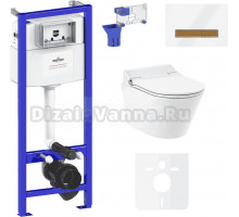 Комплект Lavinia Boho Унитаз подвесной Smart V-Clean 335901RS с микролифтом + Инсталляция RelFix 38010010 + Кнопка RelFix 38050703 + Дозатор RelFix 38040010