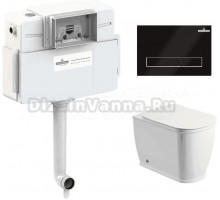 Комплект Lavinia Boho Унитаз приставной Bell Pro 33014040 + Крышка-сиденье Bell Pro 33290100 с микролифтом + Бачок скрытого монтажа RelFix 38020010 + Кнопка RelFix 380501MB