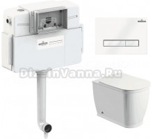 Комплект Lavinia Boho Унитаз приставной Bell Pro 33014040 + Крышка-сиденье Bell Pro 33290100 с микролифтом + Бачок скрытого монтажа RelFix 38020010 + Кнопка RelFix 3805003W