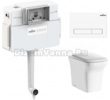 Комплект Lavinia Boho Унитаз приставной Bristol 33054040 + Крышка-сиденье Bristol 33290500 с микролифтом + Бачок скрытого монтажа RelFix 38020010 + Кнопка RelFix 3805001W