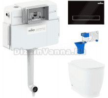 Комплект Lavinia Boho Унитаз приставной Bell Pro 33014040 + Крышка-сиденье Bell Pro 33290100 с микролифтом + Бачок скрытого монтажа RelFix 38020010 + Кнопка RelFix 380501MB + Дозатор RelFix 38040010