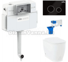 Комплект Lavinia Boho Унитаз приставной Bell Pro 33014040 + Крышка-сиденье Bell Pro 33290100 с микролифтом + Бачок скрытого монтажа RelFix 38020010 + Кнопка RelFix 380502MB + Дозатор RelFix 38040010