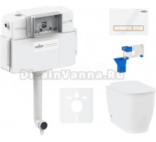 Комплект Lavinia Boho Унитаз приставной Bell Pro 33014040 + Крышка-сиденье Bell Pro 33290100 с микролифтом + Бачок скрытого монтажа RelFix 38020010 + Кнопка RelFix 38050802 + Дозатор RelFix 38040010