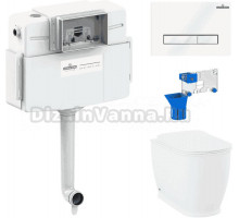 Комплект Lavinia Boho Унитаз приставной Bell Pro 33014040 + Крышка-сиденье Bell Pro 33290100 с микролифтом + Бачок скрытого монтажа RelFix 38020010 + Кнопка RelFix 3805003W + Дозатор RelFix 38040010