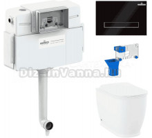 Комплект Lavinia Boho Унитаз приставной Bell Pro 33014040 + Крышка-сиденье Bell Pro 33290100 с микролифтом + Бачок скрытого монтажа RelFix 38020010 + Кнопка RelFix 3805003B + Дозатор RelFix 38040010