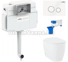 Комплект Lavinia Boho Унитаз приставной Bell Pro 33014040 + Крышка-сиденье Bell Pro 33290100 с микролифтом + Бачок скрытого монтажа RelFix 38020010 + Кнопка RelFix 3805004W + Дозатор RelFix 38040010