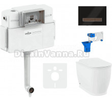 Комплект Lavinia Boho Унитаз приставной Bell Pro 33014040 + Крышка-сиденье Bell Pro 33290100 с микролифтом + Бачок скрытого монтажа RelFix 38020010 + Кнопка RelFix 38050702 + Дозатор RelFix 38040010