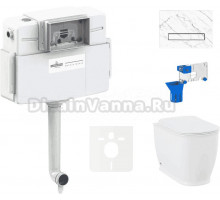 Комплект Lavinia Boho Унитаз приставной Bell Pro 33014040 + Крышка-сиденье Bell Pro 33290100 с микролифтом + Бачок скрытого монтажа RelFix 38020010 + Кнопка RelFix 38050903 + Дозатор RelFix 38040010