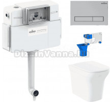 Комплект Lavinia Boho Унитаз приставной Bristol 33054040 + Крышка-сиденье Bristol 33290500 с микролифтом + Бачок скрытого монтажа RelFix 38020010 + Кнопка RelFix 380501MC + Дозатор RelFix 38040010