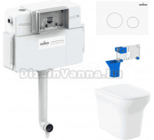 Комплект Lavinia Boho Унитаз приставной Bristol 33054040 + Крышка-сиденье Bristol 33290500 с микролифтом + Бачок скрытого монтажа RelFix 38020010 + Кнопка RelFix 3805002W + Дозатор RelFix 38040010