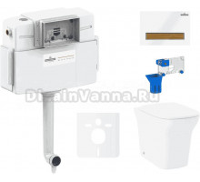 Комплект Lavinia Boho Унитаз приставной Bristol 33054040 + Крышка-сиденье Bristol 33290500 с микролифтом + Бачок скрытого монтажа RelFix 38020010 + Кнопка RelFix 38050603 + Дозатор RelFix 38040010