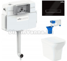 Комплект Lavinia Boho Унитаз приставной Bristol 33054040 + Крышка-сиденье Bristol 33290500 с микролифтом + Бачок скрытого монтажа RelFix 38020010 + Кнопка RelFix 3805003B + Дозатор RelFix 38040010